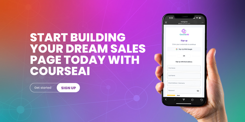 Start building your sales page with CourseAI