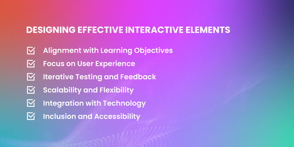 Designing effective interactive elements for online courses